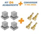Kit 04 Acabamento Cromado Quadrado Registro Pressão Docol