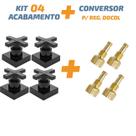Kit 04 Acabamento Cruzeta Preto 1/2' Ou 3/4 P/ Reg Docol