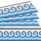 Kit 04 Adesivos Piscina Mosaico Ondas Do Mar Azul E Areia 100x30 Kit 04 Adesivos Piscina Mosaico Ondas Do Mar Azul E Areia 100x30