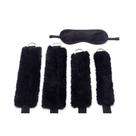 Kit 04 amarras + venda p/ olhos em pelúcia preta