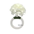 KIT 04 Argola Porta Guardanapo Anel Crisantemo Branco Floral Mesa Posta