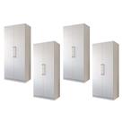 Kit 04 Armário Multiuso Grande 100% em MDF Rimo Branco