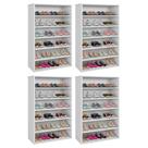 Kit 04 Armários Multiuso Sapateira Laís 5 Prateleiras Branco - Desk Design