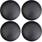 Kit 04 Assentos Redondo Banqueta Cadeira Estofados Poltronas H02 material sintético Preto 39 cm - Lyam Decor