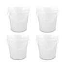 Kit 04 Baldes Plástico 3,6L Atóxico com Tampa Hermética e Alça para Armazenamento Alimentos Bebidas Kit 04 Baldes Plástico 3,6L Atóxico com Tampa Hermética e Alça para Armazenamento Alimentos Bebidas