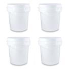 Kit 04 Baldes Plástico 5L Atóxico com Tampa Hermética e Alça para Armazenamento Alimentos Bebidas