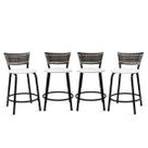 Kit 04 Bancos Banquetas Baixa Em Junco Degradê Ideal Mesa Bistrô Cozinha Área Gourmet Linha Premium Itagold