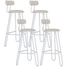 Kit 04 Banqueta Alta Bar Cozinha Sala de Jantar Áris C01 Branco Linho Areia - Lyam Decor