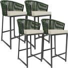 Kit 04 Banqueta Para Área Gourmet Cozinha Varanda Corda Náutica Sunset D04 Verde - Lyam Decor