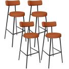 Kit 04 Banquetas Alta Bar Cozinha Sala De Jantar Em Aço Milão L02 Tecido Terracota
