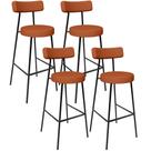 Kit 04 Banquetas Alta Bar Cozinha Sala De Jantar Em Aço Milão L02 Tecido Terracota - Lyam Decor