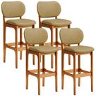 Kit 04 Banquetas Alta Para Cozinha Madeira Fixa Betta L02 Imbuia material sintético Casco Fendi - Lyam Decor Kit 04 Banquetas Alta Para Cozinha Madeira Fixa Betta L02 Imbuia material sintético Casco Fendi - Lyam Decor