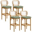 Kit 04 Banquetas Altas Para Cozinha Bancada Sala Tela Betta Fixa L02 Bouclê Oliva - Lyam