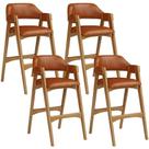 Kit 04 Banquetas Altas Suran L02 material sintético Camel