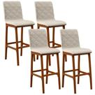Kit 04 Banquetas Altas Zoe Linho Cru