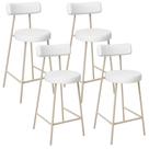 Kit 04 Banquetas Baixa Cozinha Sala Jantar Bancada Milão Arena L02 Facto Branco -LyamDecor
