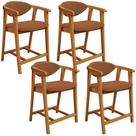 Kit 04 Banquetas Baixa Para Cozinha Sala Jantar Bancada Cecília L02 Bouclê Terracota - Lyam Decor