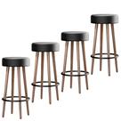 Kit 04 Banquetas Redondas Libia Corano Preto S02 - D'Rossi
