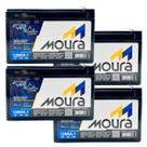 Kit 04 Baterias Moura Selada Vrla 12V 7Ah Estacionaria 12Mva-7