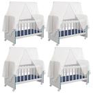 Kit 04 Berços Para Boneca Magia C02 Brinquedo Infantil Branco Azul - Lyam Decor