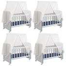 Kit 04 Berços Para Boneca Magia C02 Brinquedo Infantil Branco Azul - Lyam Decor Kit 04 Berços Para Boneca Magia C02 Brinquedo Infantil Branco Azul - Lyam Decor