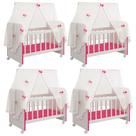 Kit 04 Berços Para Boneca Magia C02 Brinquedo Infantil Branco Rosa - Lyam Decor Kit 04 Berços Para Boneca Magia C02 Brinquedo Infantil Branco Rosa - Lyam Decor