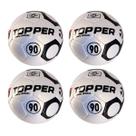 Kit 04 Bola De Futebol Campo Topper 90 Oficial Costurada à Mão Cor:Branco+Preto
