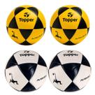 Kit 04 Bola De Futevôlei Topper R1 Oficial Cor:Amarelo+Preto