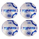 Kit 04 Bola De Futsal Topper 90 Oficial Costurada à Mão