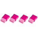 Kit 04 Borracha Escolar Faber Castell Max Rosa Neon
