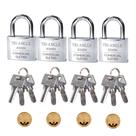 Kit 04 Cadeados Resistente 45MM Chave Atomica Anti-copia Prevenção Antifurto