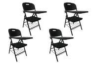 Kit 04 Cadeira Escolar Universitária Dobrável Prancheta