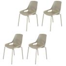 Kit 04 Cadeiras Aproximação Interlocutor Fixa Beau Com 4 pés de Aço Tubular Cappuccino Rhodes