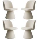 Kit 04 Cadeiras de Jantar Base Fixa Liz Bouclé Off White - Nexta Casa