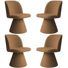 Kit 04 Cadeiras de Jantar Base Fixa Liz Bouclé Terracota - Nexta Casa