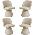 Kit 04 Cadeiras de Jantar Base Fixa Liz Corano Off White - Nexta Casa