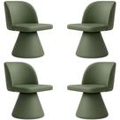 Kit 04 Cadeiras de Jantar Base Fixa Liz Corano Verde - Nexta Casa