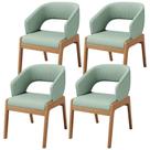 Kit 04 Cadeiras De Jantar E Estar Living Estofada Lince L02 Linho Verde Menta - Lyam Decor