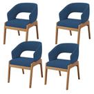 Kit 04 Cadeiras De Jantar E Estar Living Estofada Lince L02 Suede Azul Marinho - Lyam Decor Kit 04 Cadeiras De Jantar E Estar Living Estofada Lince L02 Suede Azul Marinho - Lyam Decor