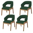 Kit 04 Cadeiras De Jantar E Estar Living Estofada Lince L02 Suede Verde Musgo - Lyam Decor Kit 04 Cadeiras De Jantar E Estar Living Estofada Lince L02 Suede Verde Musgo - Lyam Decor