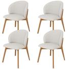 Kit 04 Cadeiras de Jantar e Estar Living Estofada Mia L02 Bouclê Cru - Lyam Decor Kit 04 Cadeiras de Jantar e Estar Living Estofada Mia L02 Bouclê Cru - Lyam Decor