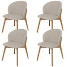 Kit 04 Cadeiras de Jantar e Estar Living Estofada Mia L02 Linho Bege - Lyam Decor Kit 04 Cadeiras de Jantar e Estar Living Estofada Mia L02 Linho Bege - Lyam Decor