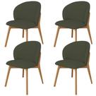 Kit 04 Cadeiras de Jantar e Estar Living Estofada Mia L02 Linho Verde Musgo - Lyam Decor Kit 04 Cadeiras de Jantar e Estar Living Estofada Mia L02 Linho Verde Musgo - Lyam Decor