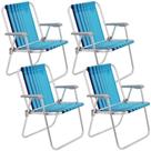 Kit 04 Cadeiras De Praia Tramontina Samoa Alta Alumínio C/ Assento Azul Cristal E Marinho 92900002 Kit 04 Cadeiras De Praia Tramontina Samoa Alta Alumínio C/ Assento Azul Cristal E Marinho 92900002