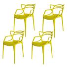 Kit 04 Cadeiras Decorativa Amsterdam Amarelo - Facthus