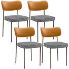 Kit 04 Cadeiras Decorativa Sala De Jantar Melina Base Arena L02 material sintético Whisky Pied Poule