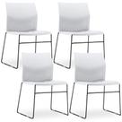 Kit 04 Cadeiras Empilhável Connect F02 Branco