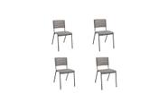 Kit 04 Cadeiras Fixas Multiuso Niala Plaxmetal NR17 Basalto (Cinza)