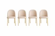 Kit 04 Cadeiras Jantar Cecilia Pé Metal Dourado material sintético