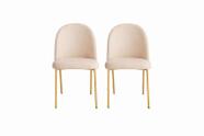 Kit 04 Cadeiras Jantar Cecilia Pé Metal Dourado material sintético